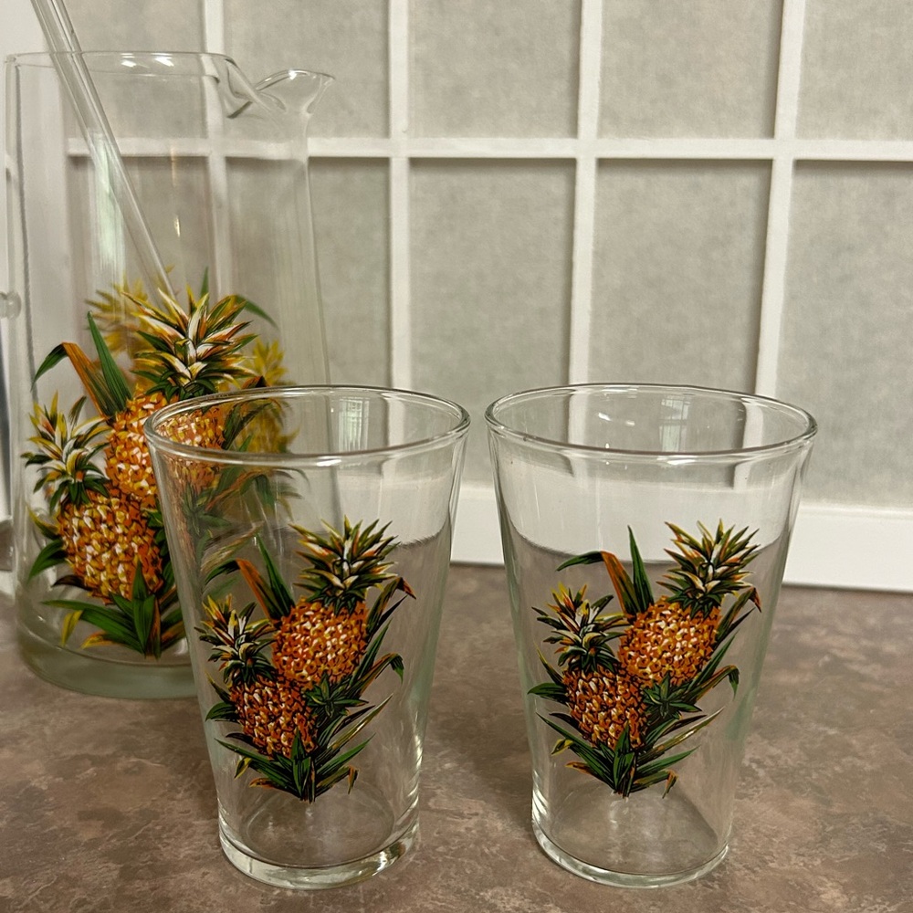MCM Glass Pineapple Bar Set - Picture 8 of 11